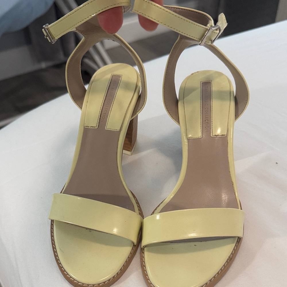 Zara Light Yellow Heeled Sandals